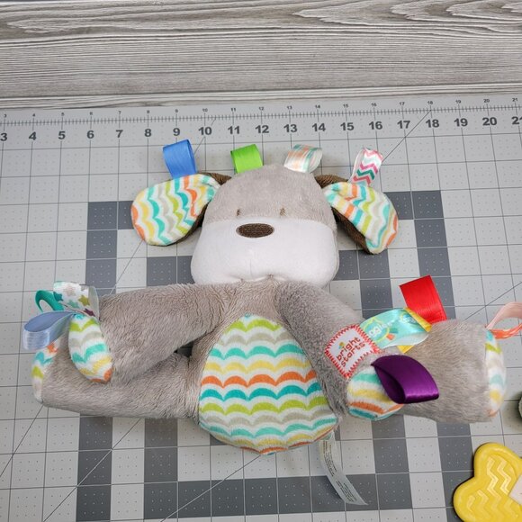 Bright Starts Plush Dog Taggies Toy Teething Chew Rattle Set‎ Baby Gift Puppy - Picture 4 of 10